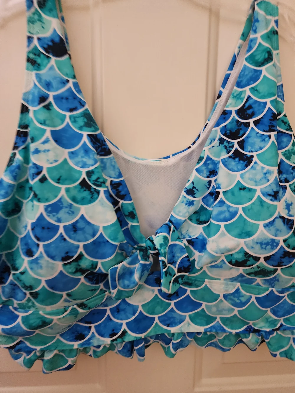 Torrid Blue Teal Mermaid Scale Swimsuit Top 3